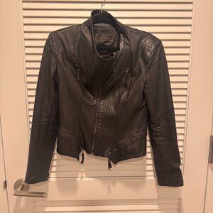 BLANKNYC Faux Leather Jacket with Zipper Detail in Size Small